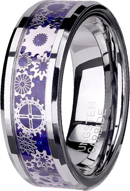 Immagine prodotto Star Piercing Anello argento blu carbonio con steam punk (61)