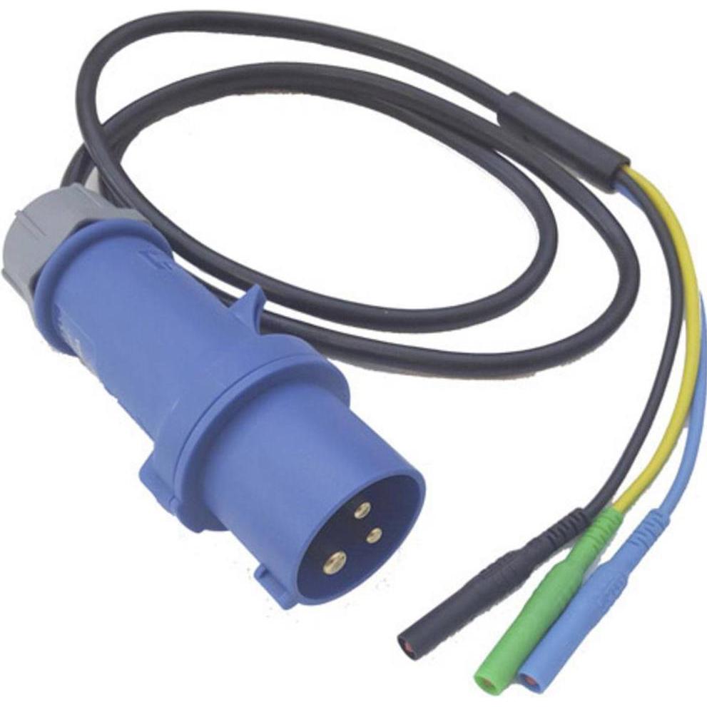 HT Instruments Messadapter CEE 16A 3 Pol (CEE Stecker mit Anschlussleitungen) (Messleitung), Messtechnik, Blau