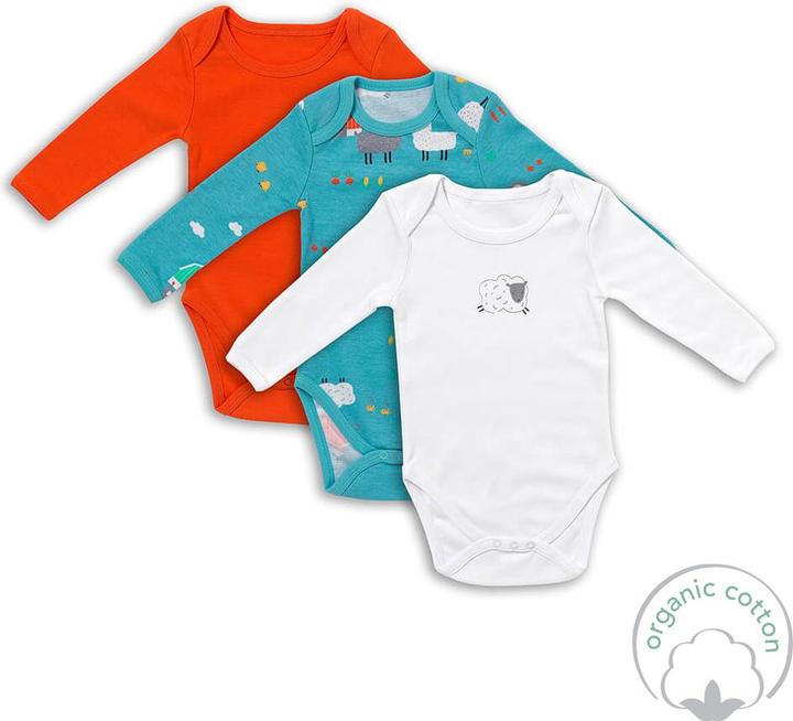 Produktbild Schlummersack Bio Baby-Bodys langarm 3er-Pack (74)