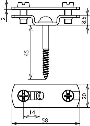 Produktbild Dehn Flachbandhalter f. Fl 30mm NIRO m. 286139 (Spiegel + Antennen Montage)