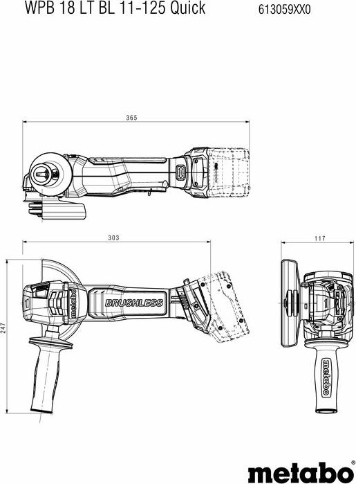 Produktbild Metabo WPB 18 LT BL 11-125 Quick (125 mm)