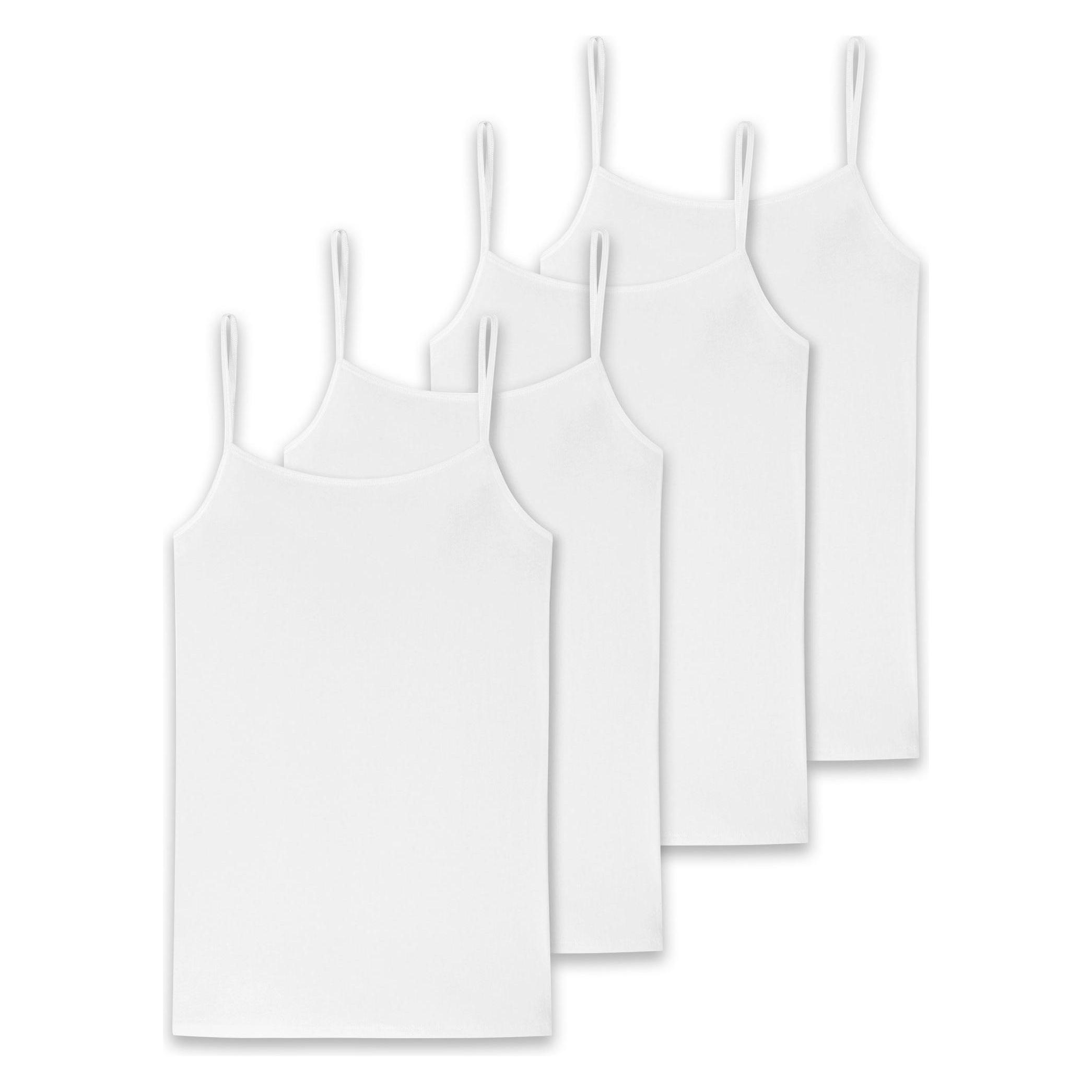 Schiesser, Damen, Shirts, 4PACK Spaghettitop, Weiss, (M)