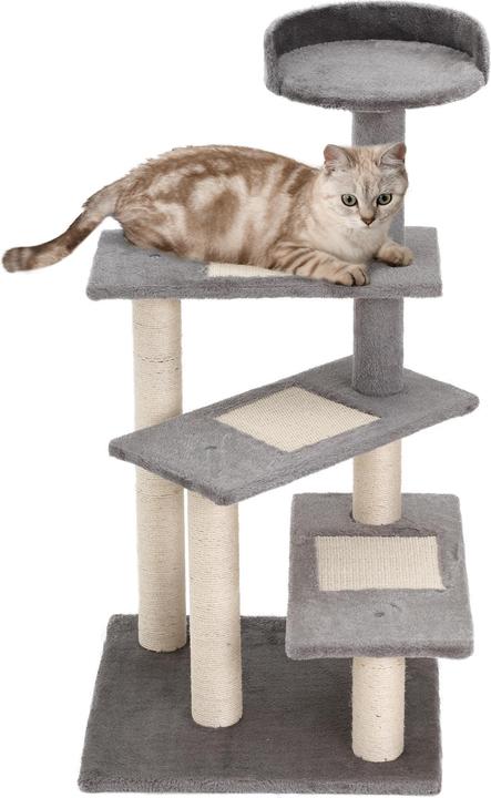 Produktbild PawHut Kletterbaum mit 5 Ebenen (101 cm, Grau, Beige)