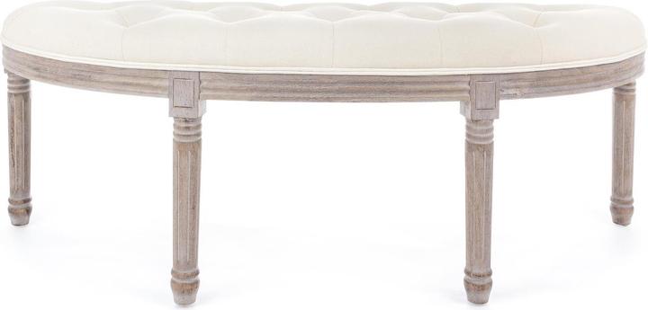 Actual product image Bizzotto Upholstered bench half round tilde nature (125 cm)