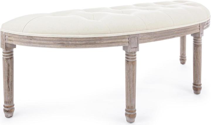 Actual product image Bizzotto Upholstered bench half round tilde nature (125 cm)