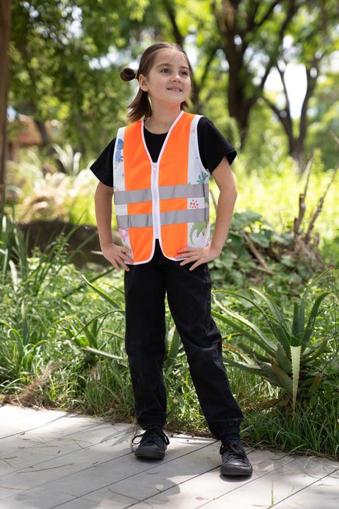 Produktbild Korntex Kinder Warnweste Dinosaurs Orange/Brachiosaurus CO2 Neutral XS EN 17353 ® ACTDINBRA (XS)
