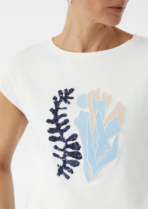 Produktbild Comma T-Shirt Jersey-T-Shirt mit Pailletten und Artwork (40)