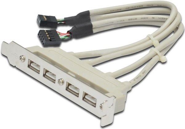 Produktbild Digitus ASSMANN USB Slotblechkabel 4x Typ A - 2x10pin IDC Bu/Bu 0,25m USB 2.0 kompatibel be