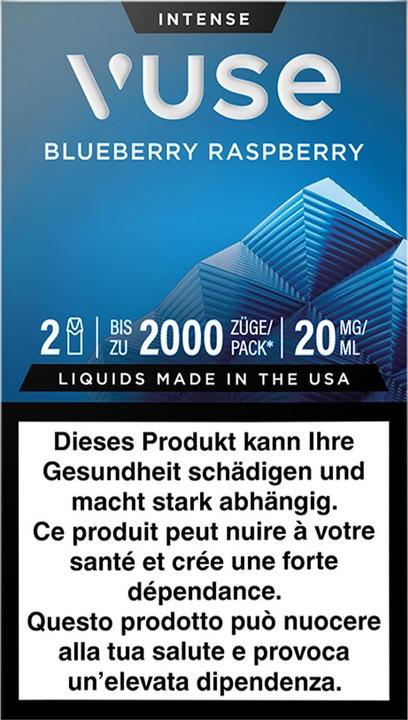 Immagine prodotto Vuse Pods 2000 Puffs - Blueberry Raspberry I 2er Pack (Lampone, Mirtillo)