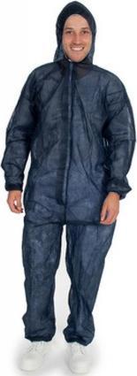 Actual product image Hygostar PP coverall ECO HYGOBASE with hood, blue, XL dark blue, protective coverall made of PP special (XL, 5 x)