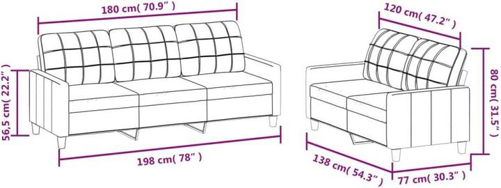 Produktbild vidaXL Sofagarnitur (3-Sitzer)
