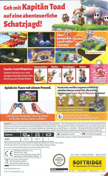 Produktbild Nintendo Captain Toad: Treasure Tracker (Switch, DE)