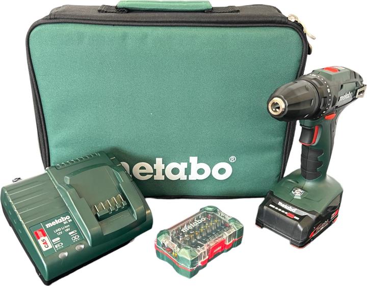 Actual product image Metabo BS 18 cordless drill driver set 18 V 48 Nm ( 602207580 ) + 1x rechargeable battery 2.0 Ah + charger (Rechargeable battery operated)