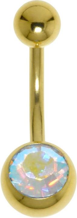 Actual product image Bijouteria Bellypiercing (Surgical steel 316L, Premium crystal, PVD coating (gold-coloured))