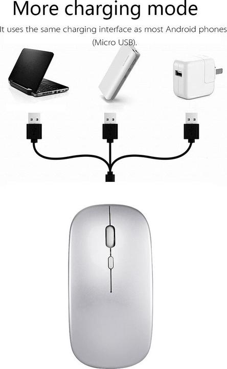 Produktbild PhoneLook Kabellose Wireless Bluetooth Maus 2.4 Ghz + 1200dpi micro USB Magic Black matt (Kabellos)
