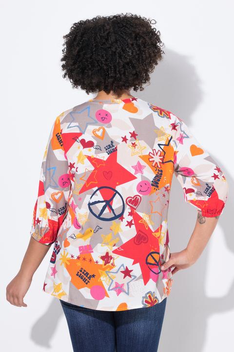 Actual product image Angel of Style Blouse, smiley patch pattern, 3/4 sleeves (56)