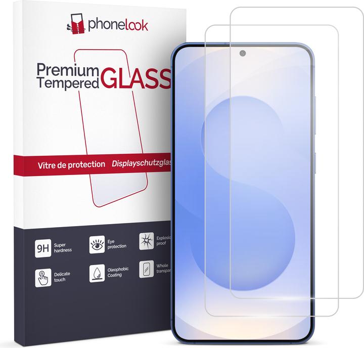 Produktbild PhoneLook 2er Set Panzer Glas Displayschutzfolie (2 Stück, Samsung Galaxy S25)