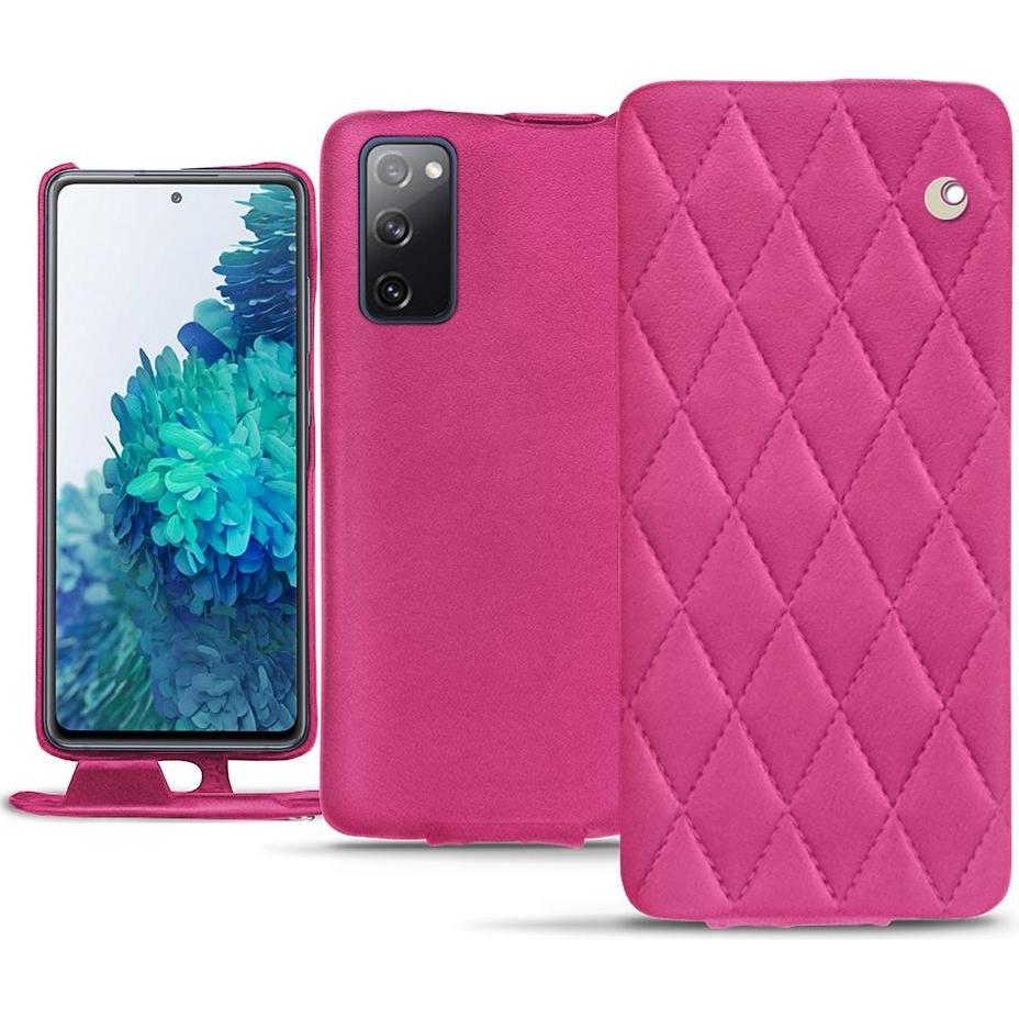 Noreve Lederschutzhülle vertikal (Samsung Galaxy S20 FE), Smartphone Hülle, Rosa