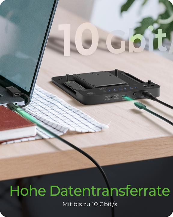 Produktbild Icy Box Klon- und DockingStation für für 2 M.2 NVMe SSDs und HDDs, IB-2913MCL-C31