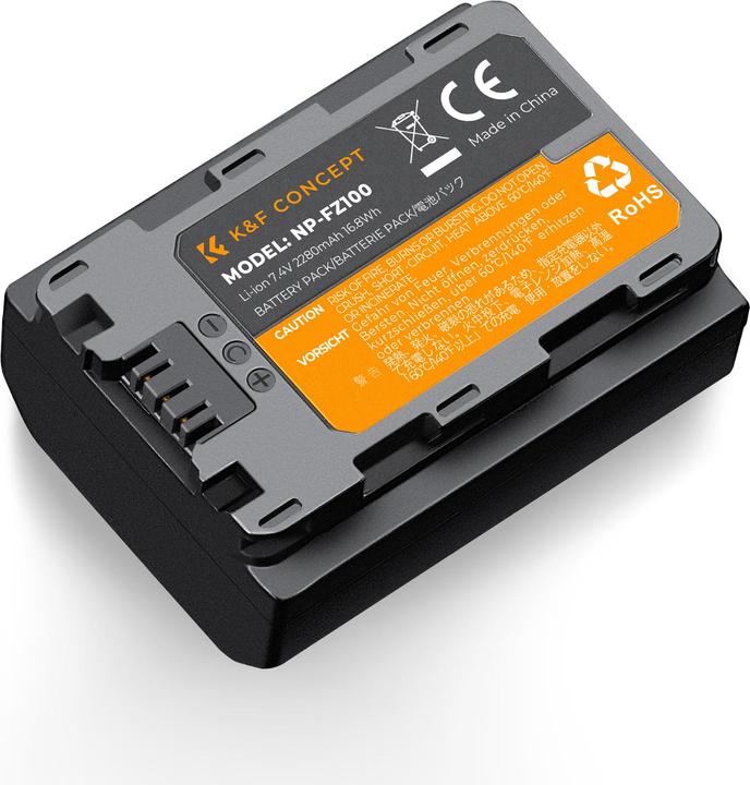 Actual product image K&F Concept NP-FZ100 2280mAh Digital Camera Battery (1 pc), for Sony Camera (Camera battery)