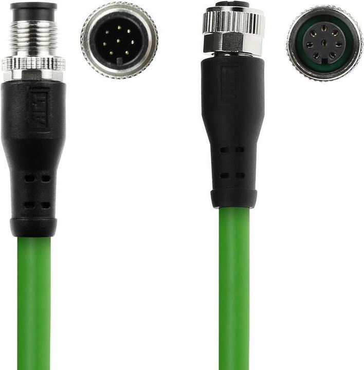 Productafbeelding ACT Industrieel 5,00 meter Sensorkabel M12A 8-polig male naar M12A 8-polig female, Ultraflex TPE kabel