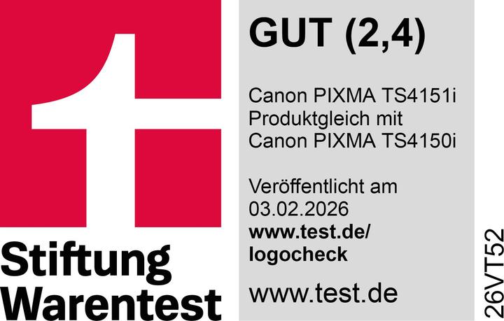 Actual product image Canon PIXMA TS4151i White/Grey (Ink, Colour)