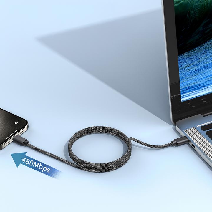 Productafbeelding Choetech XCC-1052 100W USB-C magneetkabel 1,2 m - Zwart (1.20 m, USB 2.0, 100 W)