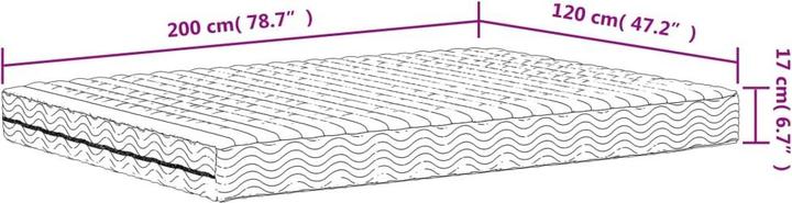 Actual product image VidaXL Schaumstoffmatratze 180 x 210 cm Härtegrad H2 H3 (180 x 210 cm, Foam core)