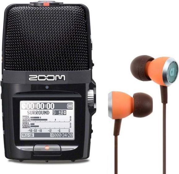 Zoom H2n audio encoder with Audiofly InEar earphones (Handheld)