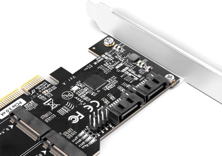 Actual product image Axagon PCES-SA4M2 PCIe Controller 2x internal SATA 6G port + 2x internal M.2 B-key SATA port + LP