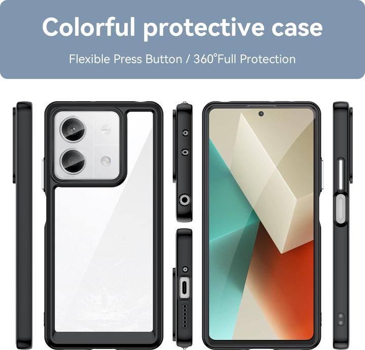 Produktbild Hurtel Outer Space Case mit Gelrahmen für Xiaomi Redmi Note 13 Pro – Schwarz (Xiaomi Redmi Note 13 5G)