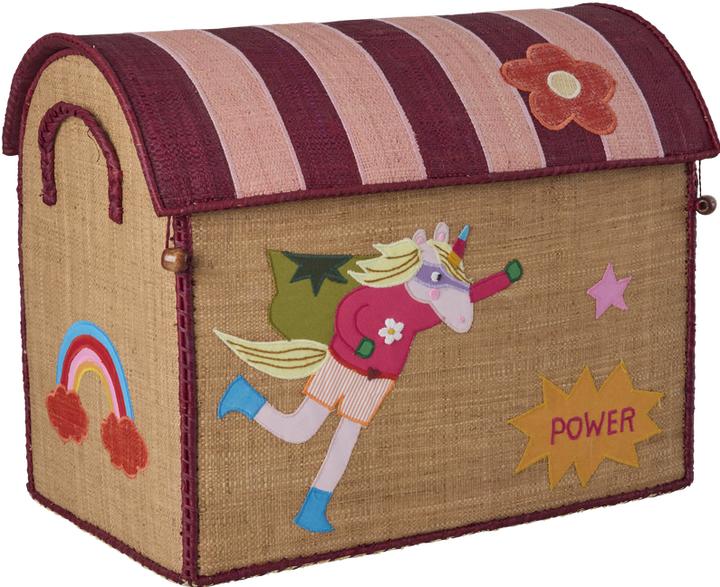Actual product image Rice - Raffia Toy Baskets with Hero Theme - Pink - Large, Medium, Small