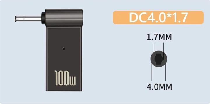 Produktbild PowerGuard USB-C to Notebook Charger Adapter DC Barrel 4.0 x 1.7mm (100 W)