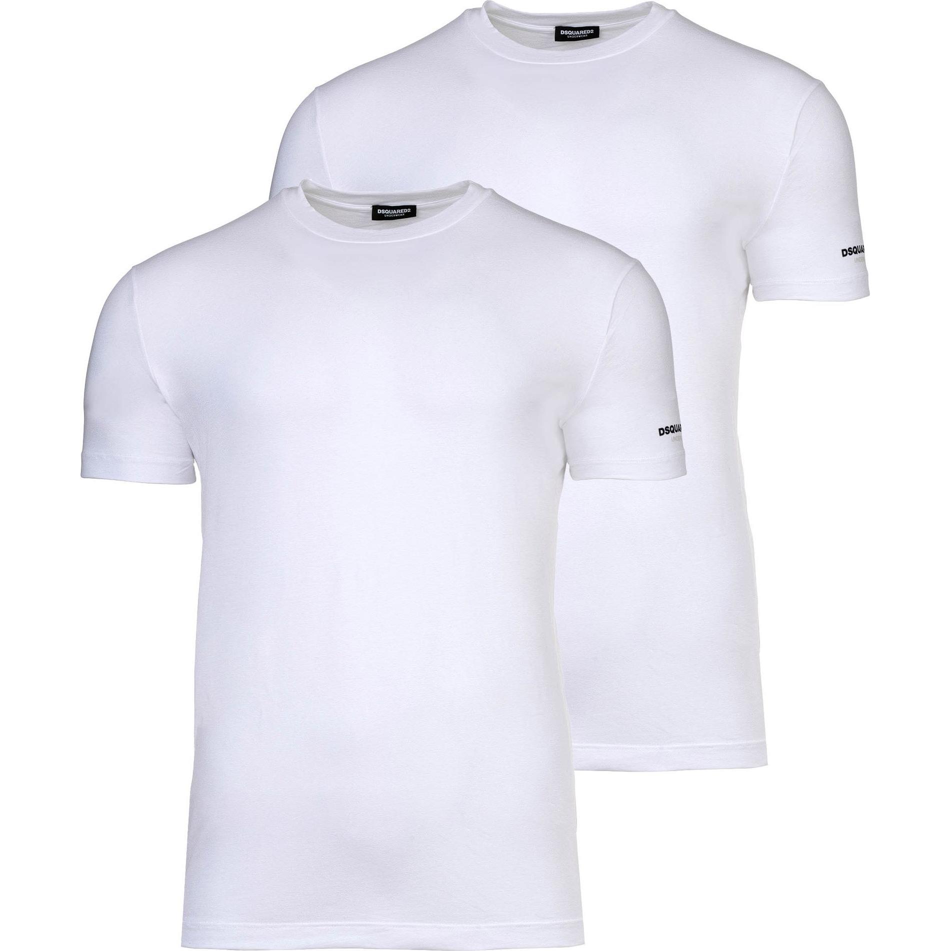 Dsquared2, Herren, Shirt, T-Shirt Casual Bequem sitzend TWIN PACK T-SHIRT, Weiss, (L)