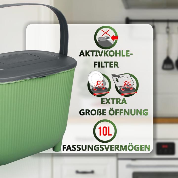 Produktbild Stimo Komposteimer mit Aktivkohlefilter, 10L (10 l)