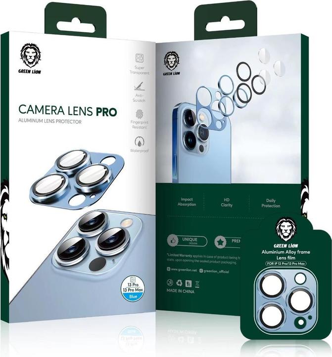 Image du produit Green Lion Protecteur de lentille de caméra en aluminium - iPhone 13 Pro/13 Pro Max (Apple iPhone 13 Pro)