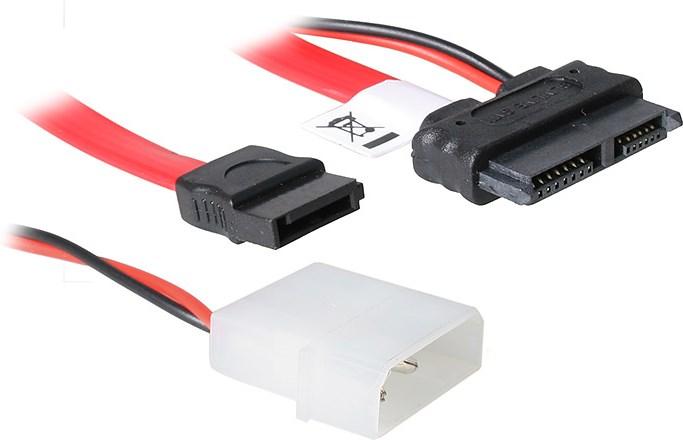 Actual product image Akasa SATA combo cable Slimline to SATA / Molex (40 cm, SATA III)
