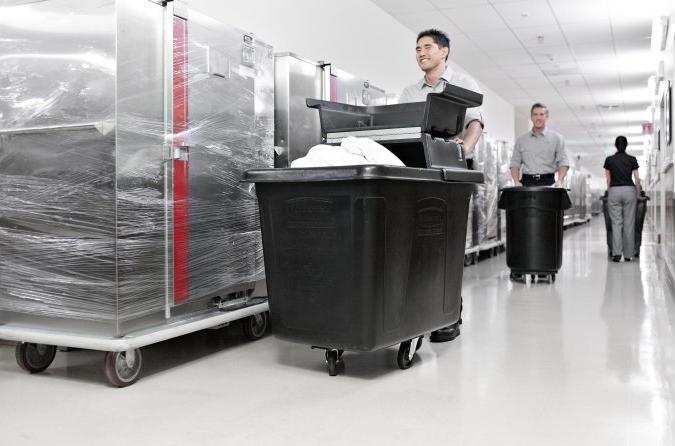 Actual product image Rubbermaid Cube Truck M3 waste trolley 400 L black including dome hinged lid, robu (400 l)