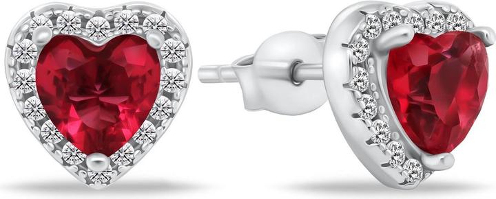 Immagine prodotto Brilio Argento - Orecchini romantici in argento con zirconi Cuore EA901WR (Argento)