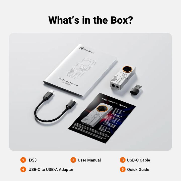 Produktbild Fosi Audio DS3, 32 Bit/768kHz DAC + Kopfhörerverstärker black (USB-DAC)