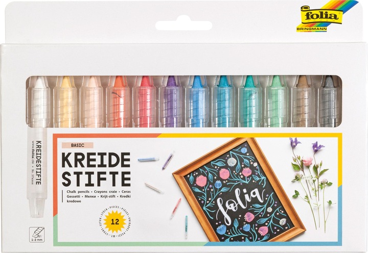 Immagine prodotto Folia Set di pennarelli a gesso 12er (Multicolore, 2 mm, 12 x)