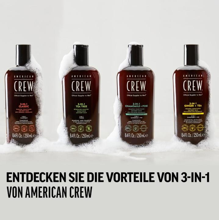 Produktbild American Crew 3-in-1 Chamomile & Pine Shampoo, Conditioner & Body Wash (1000 ml, Flüssiges Shampoo)