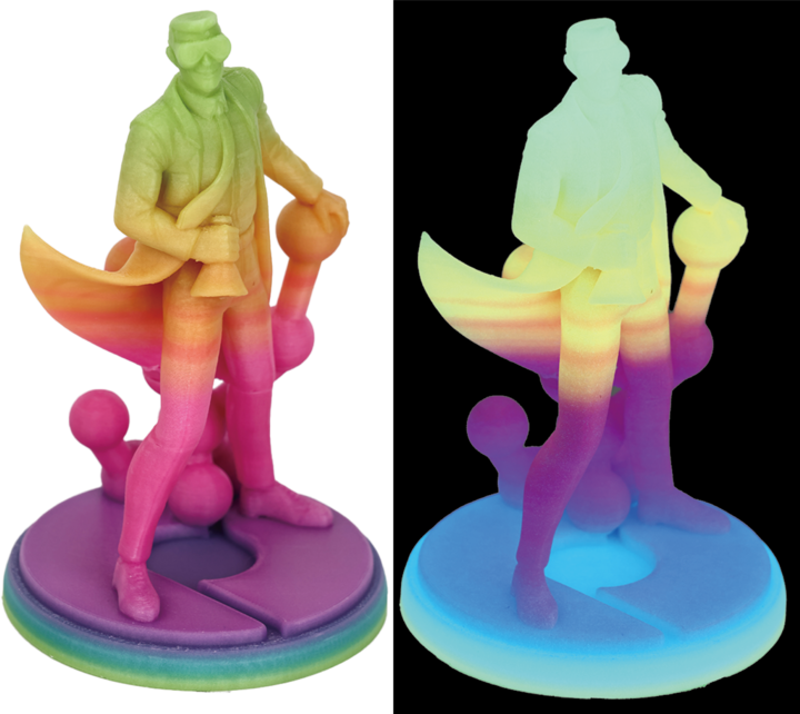 Image du produit Polymaker PA09001 Filament Lumineux PLA phosphorescent 1.75mm 1000g Arc-en-ciel lumineux PolyLite™ 1p. (PLA, 1.75 mm, 1000 g, Multicolore)