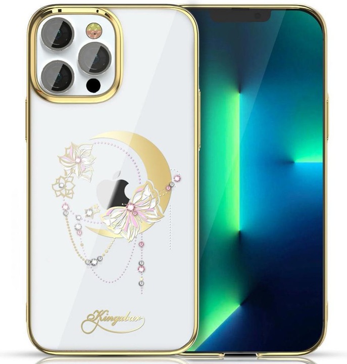 Produktbild Kingxbar Luxury Moon Series Case with Swarovski Crystals for iPhone 13 Pro Gold (Butterfly) (Apple iPhone 13 Pro)