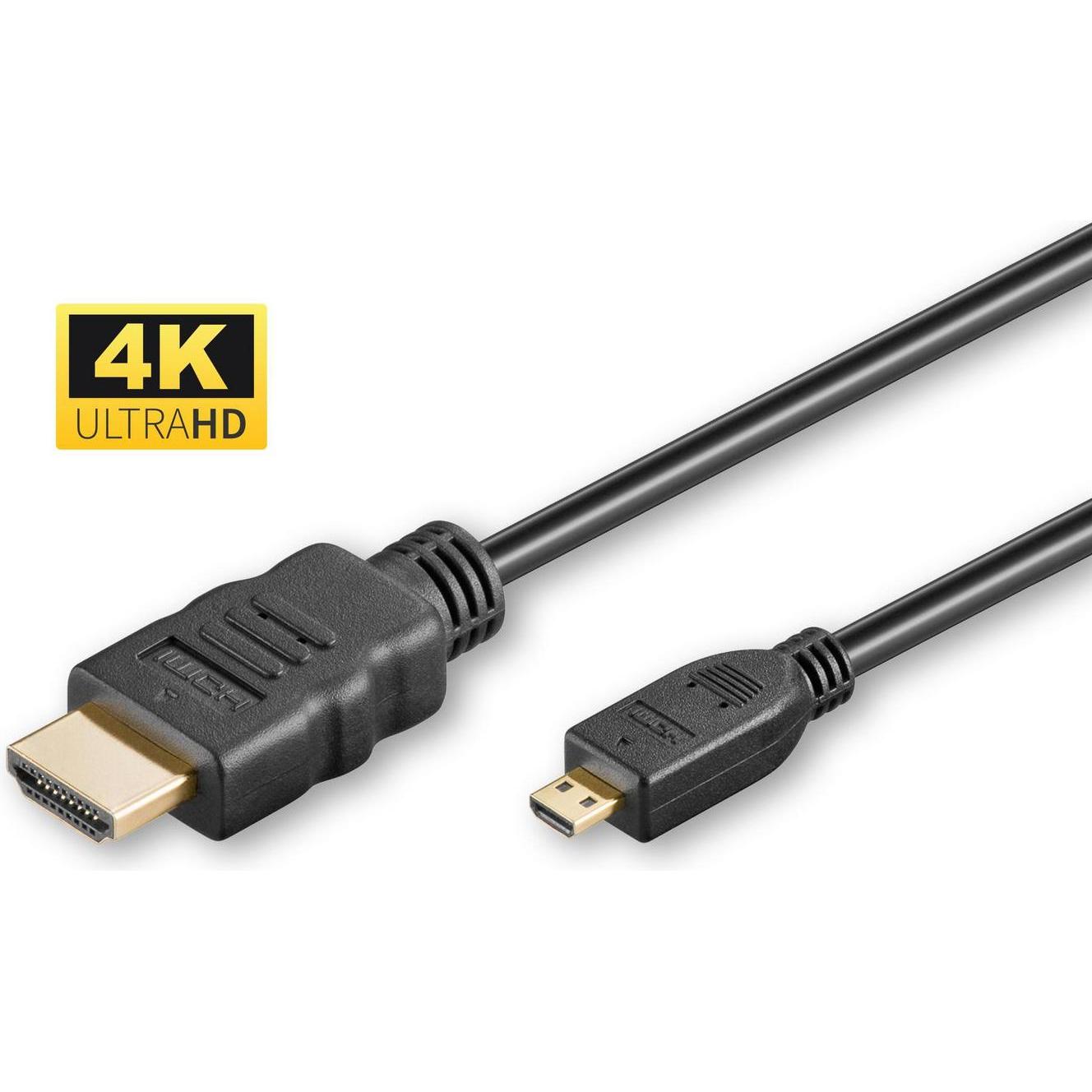 MicroConnect HDMI 1.4 A-D cable, 2m (2 m, HDMI), Video Kabel