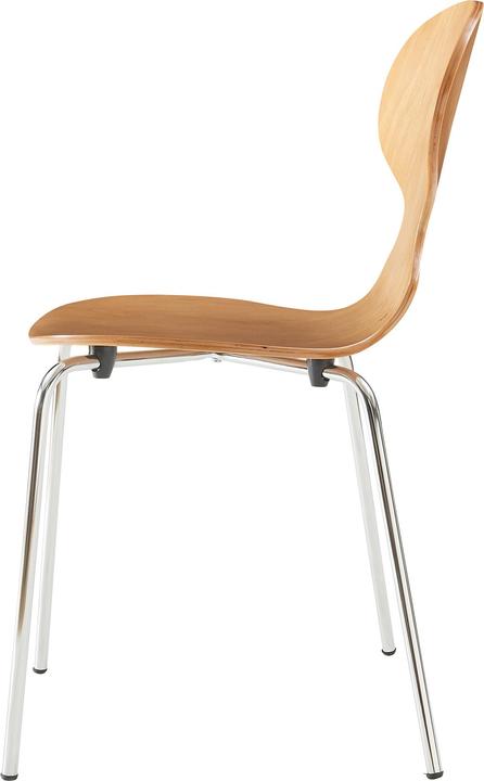 Produktbild En.Casa Esszimmerstuhl Kil 4er Set Walnussoptik/Chromfarben