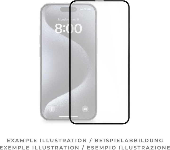 Produktbild prio 3D Panzerglas Displayschutz für iPhone 16e schwarz (1 Stück, Apple iPhone 16e)