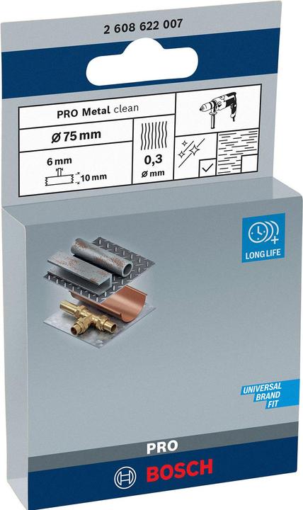 Produktbild Bosch Professional Zubehör PRO Metal clean Scheibenbürste, gerader Schaft, 75 x 0,3 mm