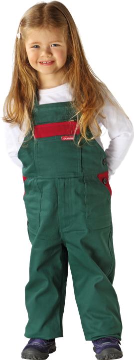 Produktbild Planam Kinder-Latzhose mittelgrün/mittelrot 110/116 122/128