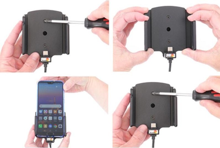 Produktbild Brodit Halter Universal aktiv USB Type-C Breite 70-83 mm Dicke 2-10